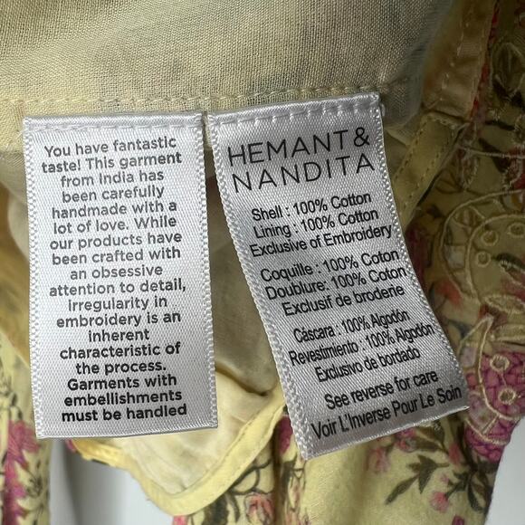 Hemant And Nandita Yellow Floral Pria Crop Top Size XS - Picture 6 of 9